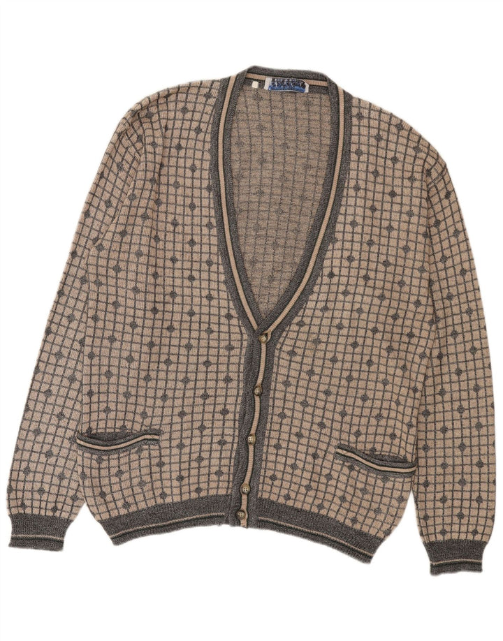 Pulover cardigan pentru bărbați Spazio IT 52 mare, bej, din bumbac