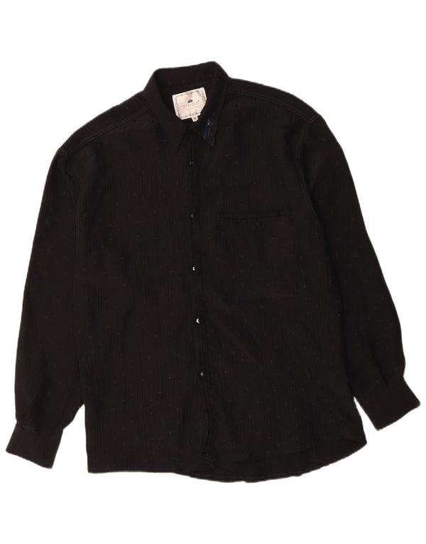 Bluză tip cămașă pentru femei UK 14 Medium Black Pinstripe