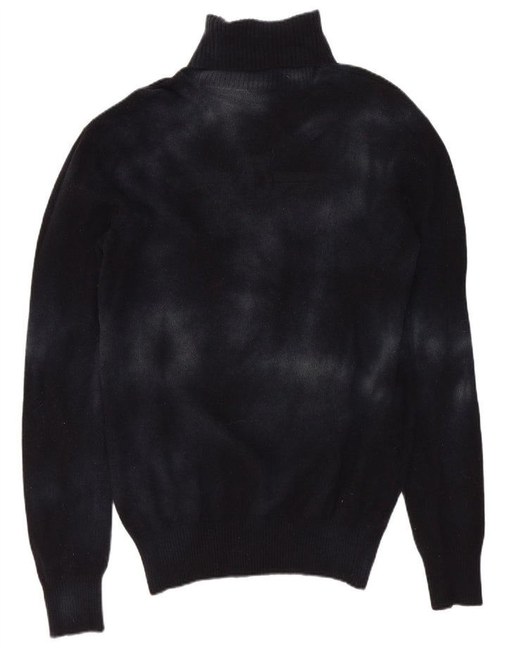 Armani Jeans Pulover cu gât rulat pentru femei UK 10 Small Bluemarin Tie Dye