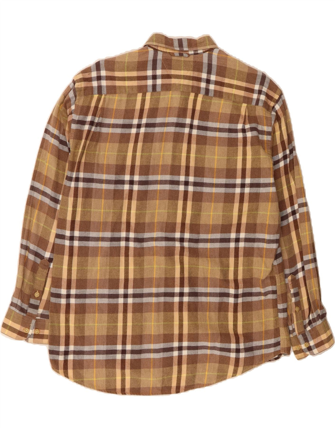 TOMMY HILFIGER Mens Flannel Shirt Medium Brown Check Cotton Vintage Tommy Hilfiger and Second-Hand Tommy Hilfiger from Messina Hembry 