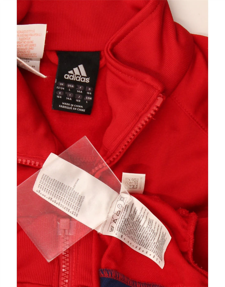 Jachetă de trening pentru băieți Adidas 13-14 ani Poliester color bloc roșu