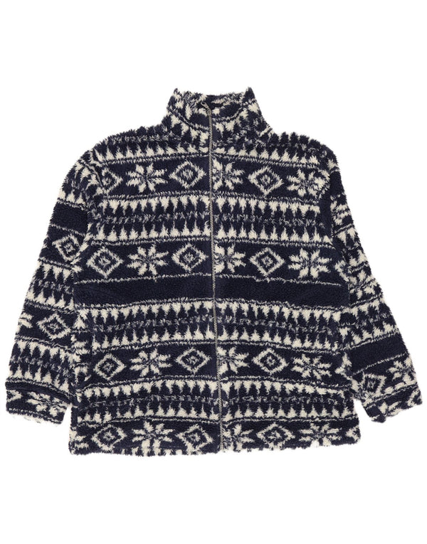 Jachetă vintage pentru bărbați din lână UK 40, mare bleumarin, Fair Isle