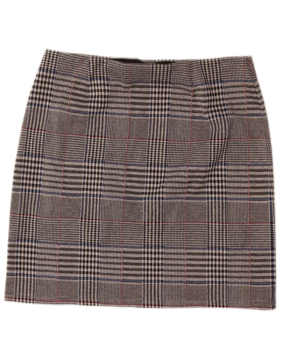 Fusta dreaptă pentru femei Marks & Spencer UK 14 mare W32 poliester cu carouri gri
