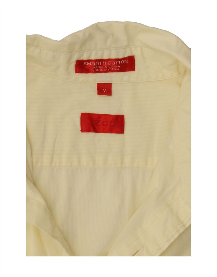 IZOD Mens Shirt Medium Yellow Pinstripe Cotton Vintage Izod and Second-Hand Izod from Messina Hembry 