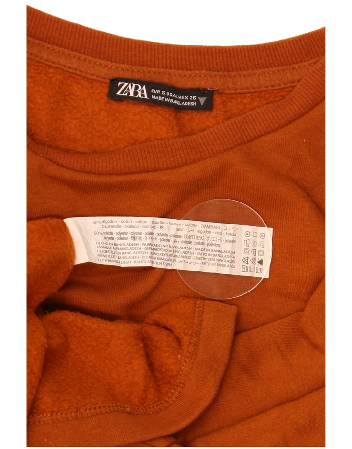 Pulover supradimensionat pentru femei Zara UK 10 Bumbac maro mic