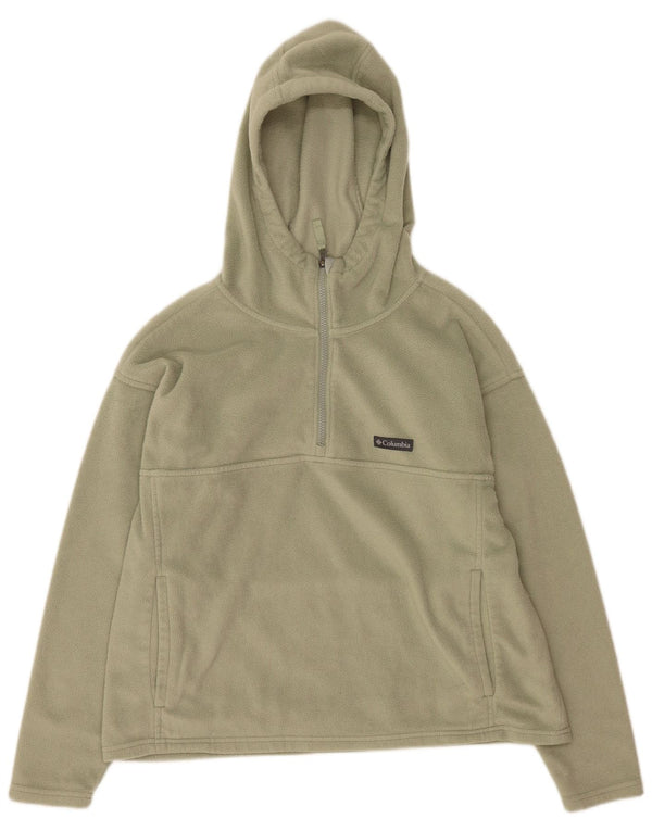 Pulover din lână Columbia, supradimensionat, cu glugă, cu fermoar și gât, UK 14 Medium Khaki