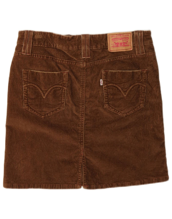 Fusta mini din velur pentru femei Levi's US 3 Small W30 bumbac maro
