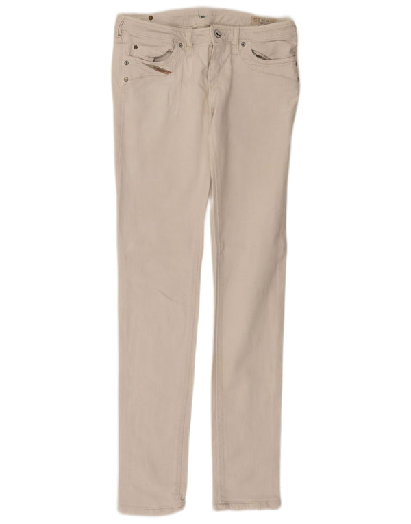 Blugi skinny cu talie joasă pentru femei Diesel Kycut W28 L34 bumbac alb