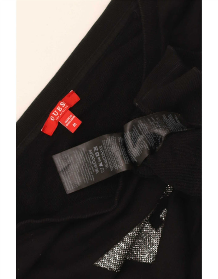 Pulover pentru damă Guess Crop Graphic Pulover UK 14 Bumbac mediu negru
