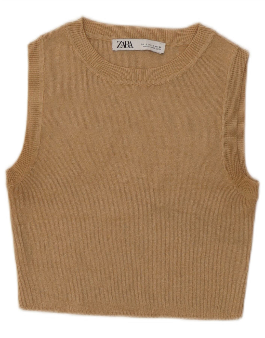 Top Vest Crop pentru Damă Zara UK 10 Mic Bej