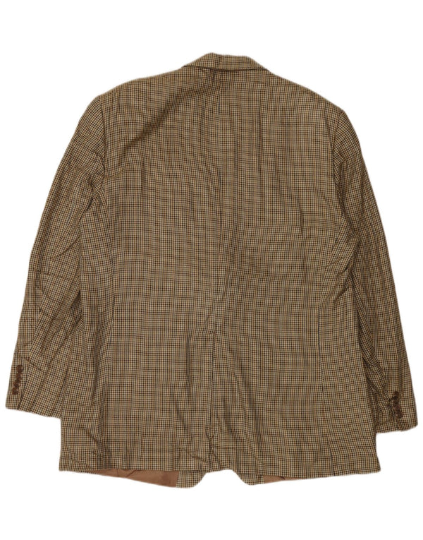 Jachetă Blazer pentru bărbați Chaps, cu 2 nasturi, UK 46 3XL Mătase verde Houndstooth