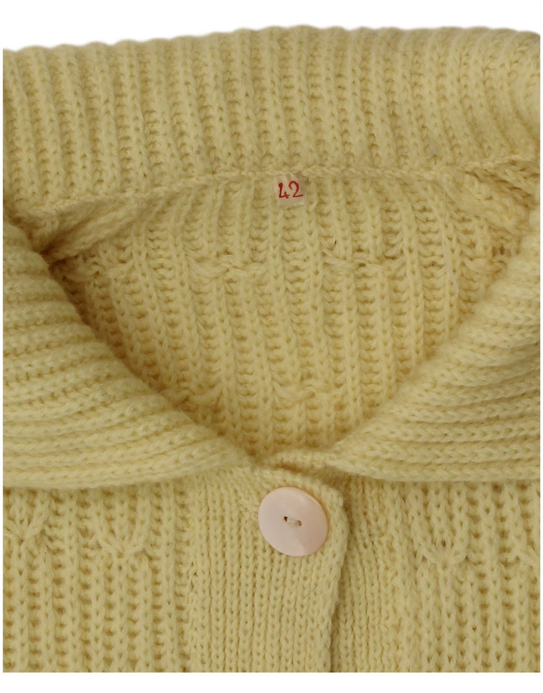 Pulover Cardigan Vintage pentru Damă IT 42 Galben Mediu