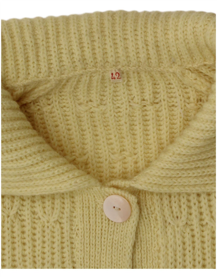 Pulover Cardigan Vintage pentru Damă IT 42 Galben Mediu