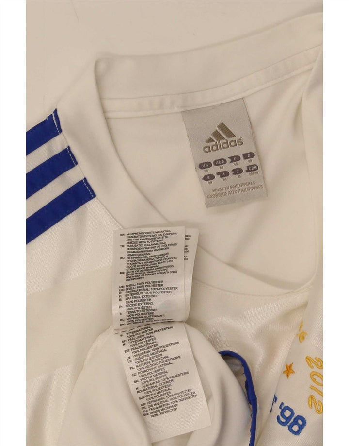 Tricou Adidas Climalite pentru bărbați Top Medium White Pinstripe Poliester