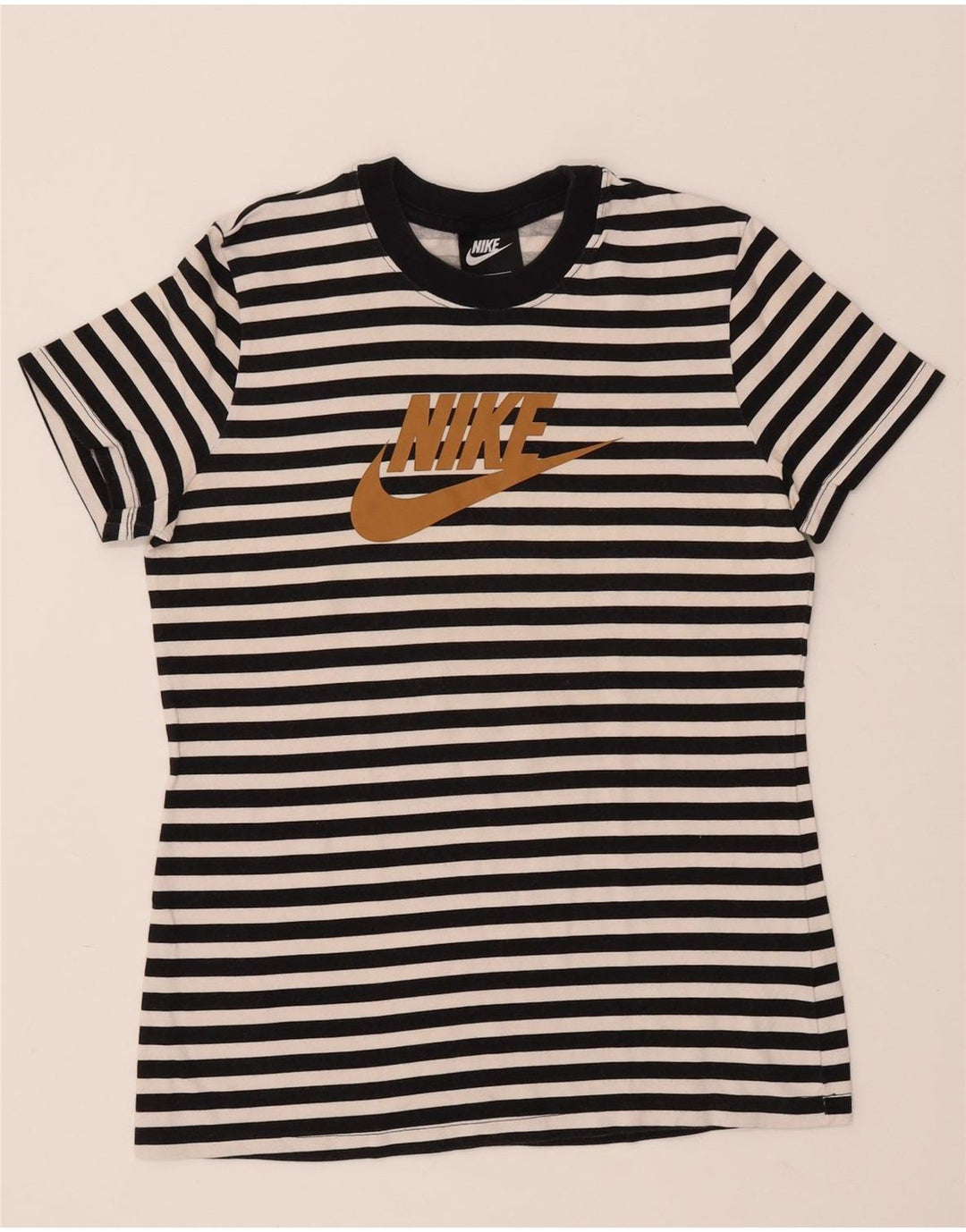 Tricou grafic pentru femei NIKE Top UK 12 Bumbac cu dungi negre medii