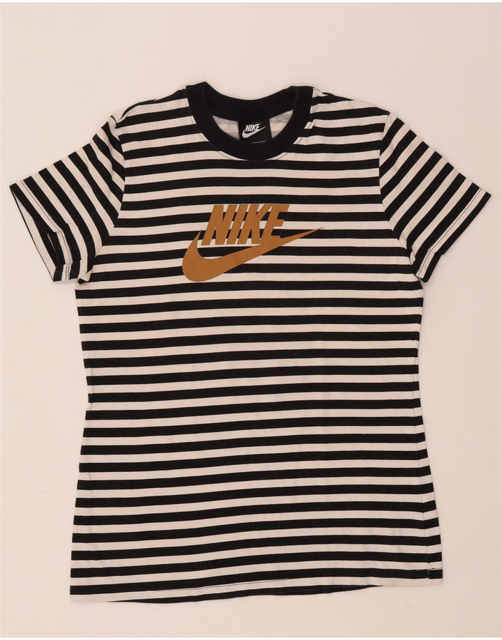 Tricou grafic pentru femei NIKE Top UK 12 Bumbac cu dungi negre medii