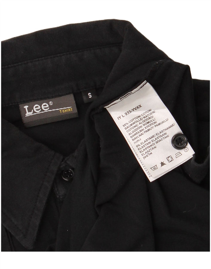 Tricou polo cu grafic Lee pentru femei UK 10, bumbac negru mic