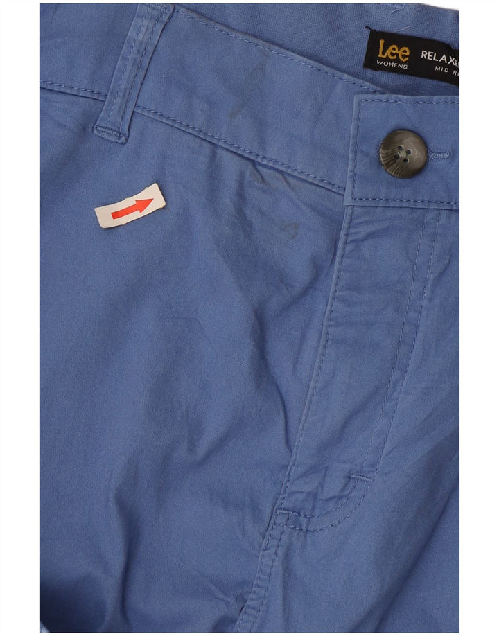 Pantaloni Capri cargo pentru femei cu talie medie, cu talie medie, L16, albastru