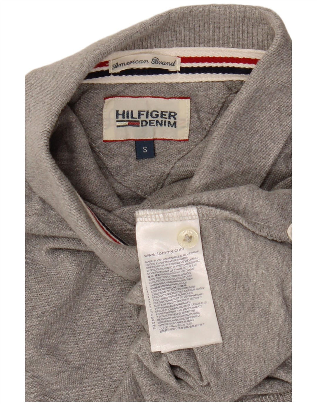 TOMMY HILFIGER Tricou polo pentru bărbați, bumbac gri mic