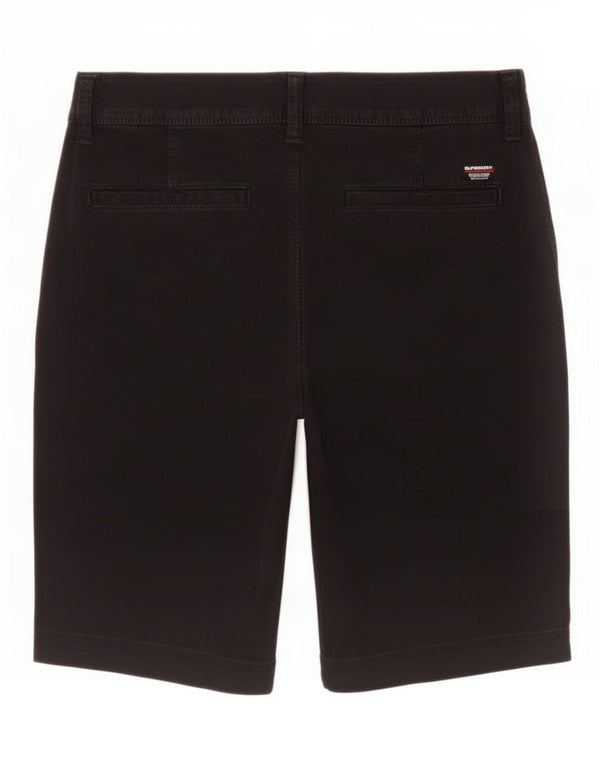 Pantaloni scurți chino Superdry Slim Fit pentru bărbați W30, bumbac mediu negru