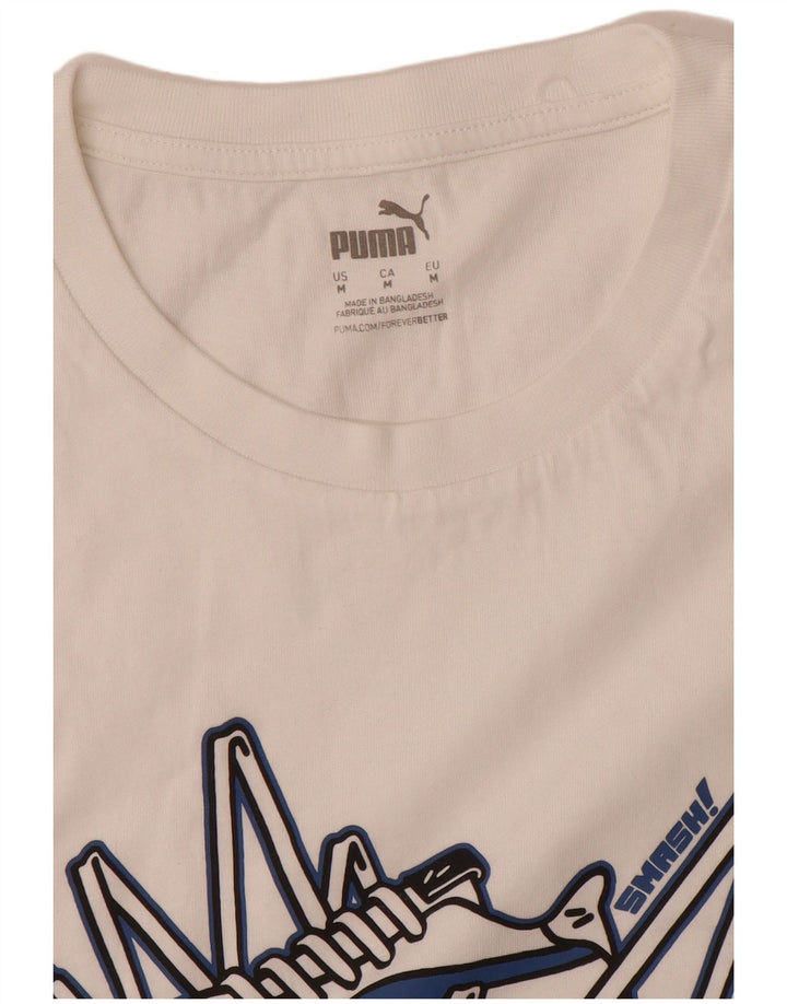 Tricou grafic Puma pentru bărbați Top Mediu Alb
