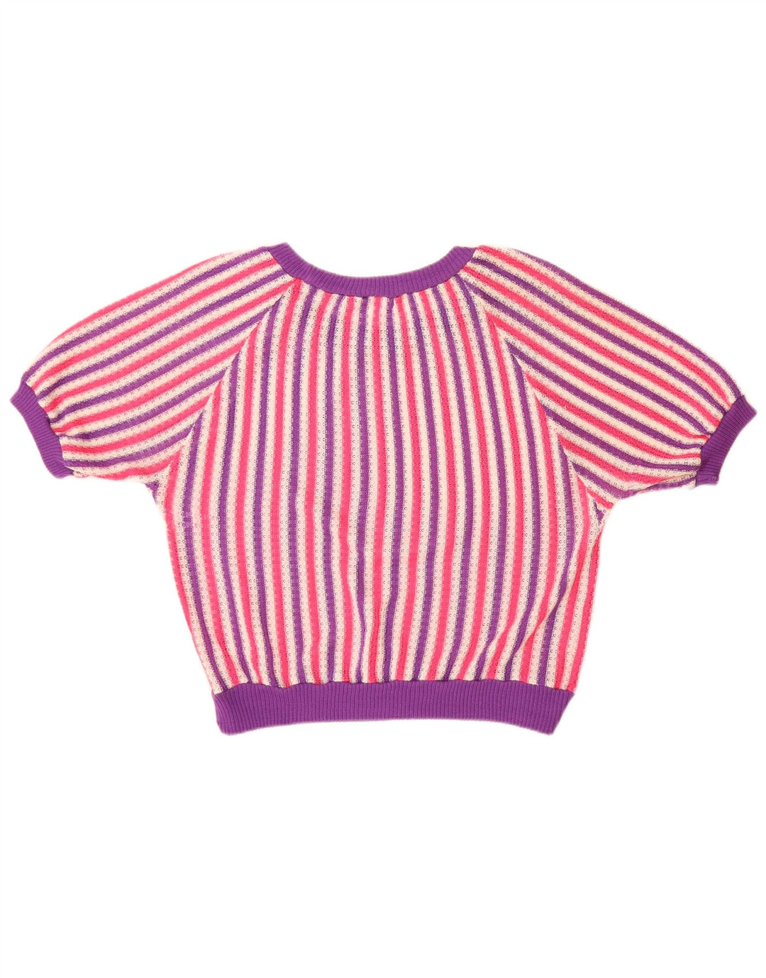 VINTAGE Pulover cu gât de barcă pentru femei UK 14, mare, cu dungi multicolore