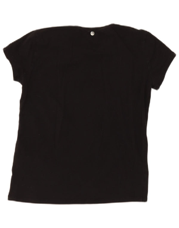 Tricou grafic Liu Jo pentru femei Top UK 12 Medium Black Bumbac