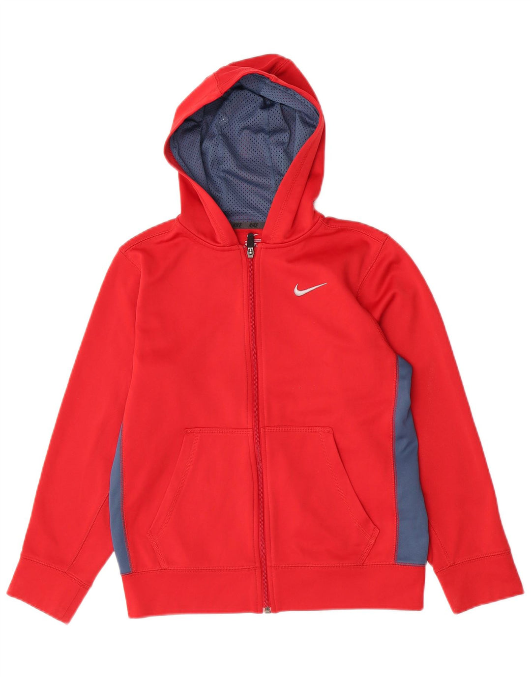 Pulover Nike pentru băieți, cu fermoar, 12-13 ani, mare, roșu, poliester color bloc