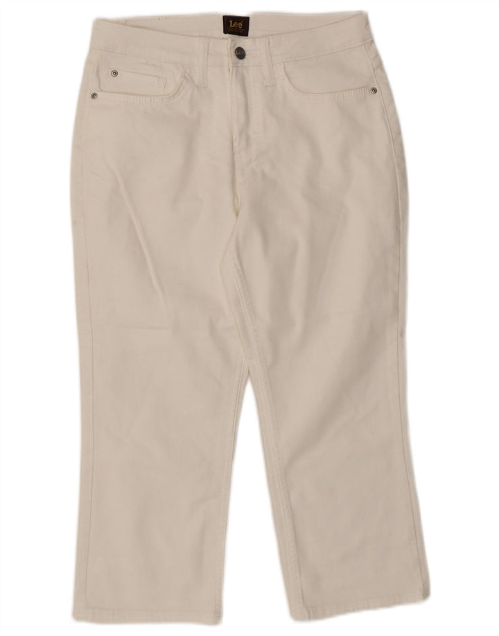 Blugi Capri pentru femei Lee US 8 Medium W30 L21 Bumbac alb
