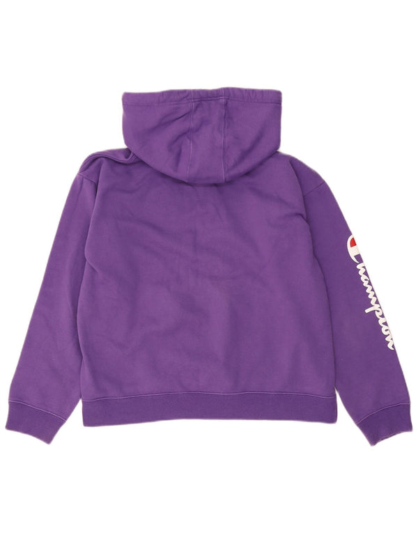 Pulover cu glugă supradimensionat pentru femei CHAMPION, UK 14, bumbac violet mediu