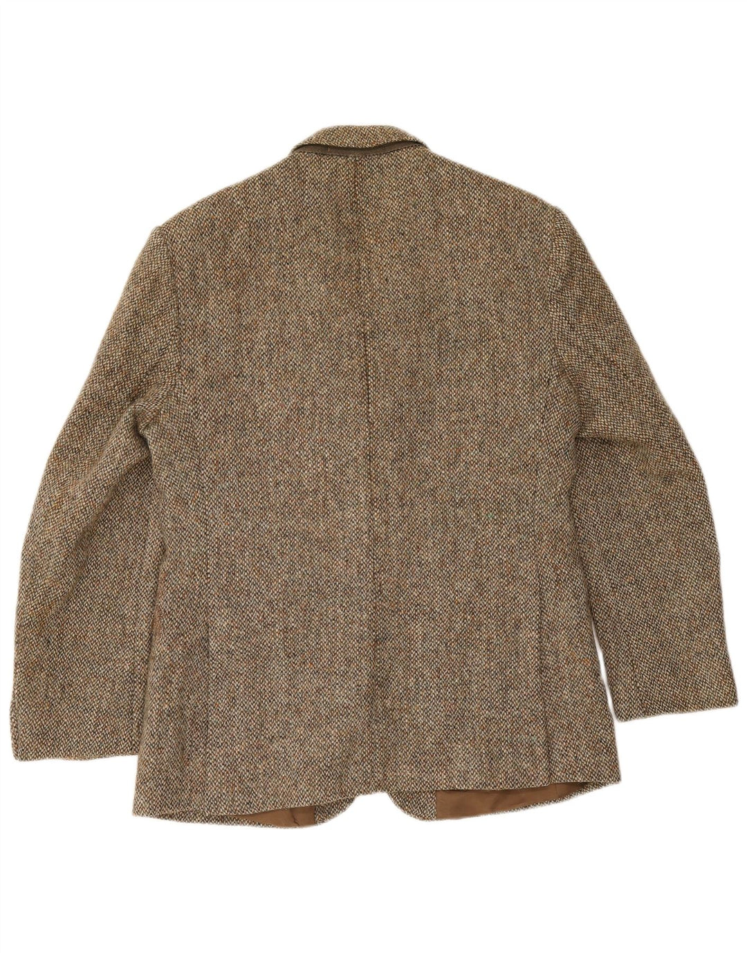 Jachetă pentru bărbați Harris Tweed, cu 2 nasturi, UK 40, lână mare, maro, în spinare