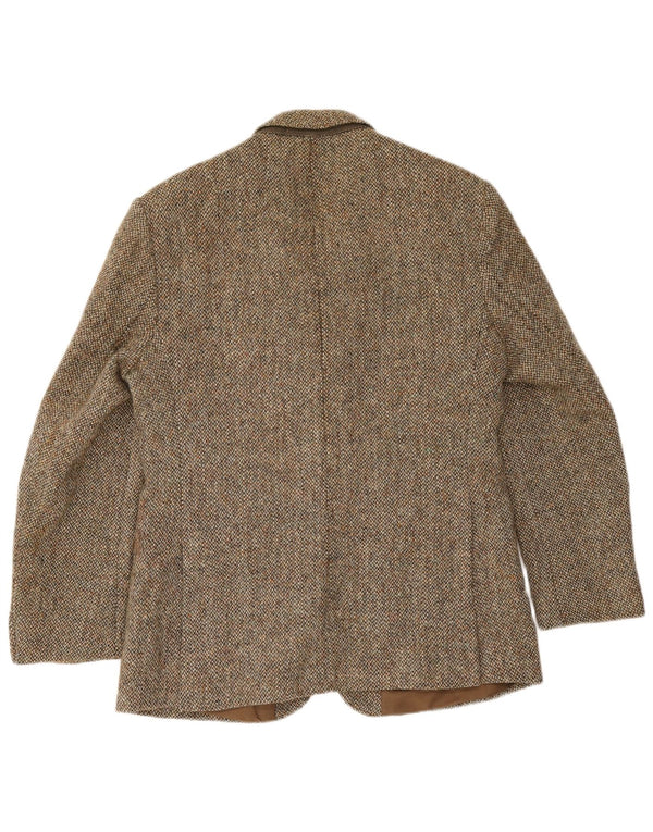 Jachetă pentru bărbați Harris Tweed, cu 2 nasturi, UK 40, lână mare, maro, în spinare