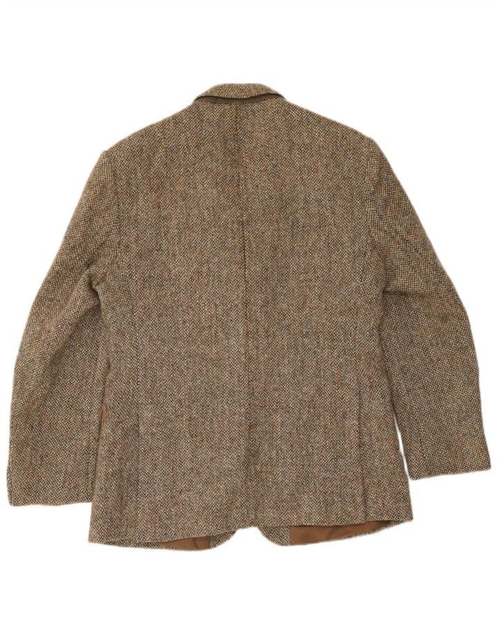Jachetă pentru bărbați Harris Tweed, cu 2 nasturi, UK 40, lână mare, maro, în spinare