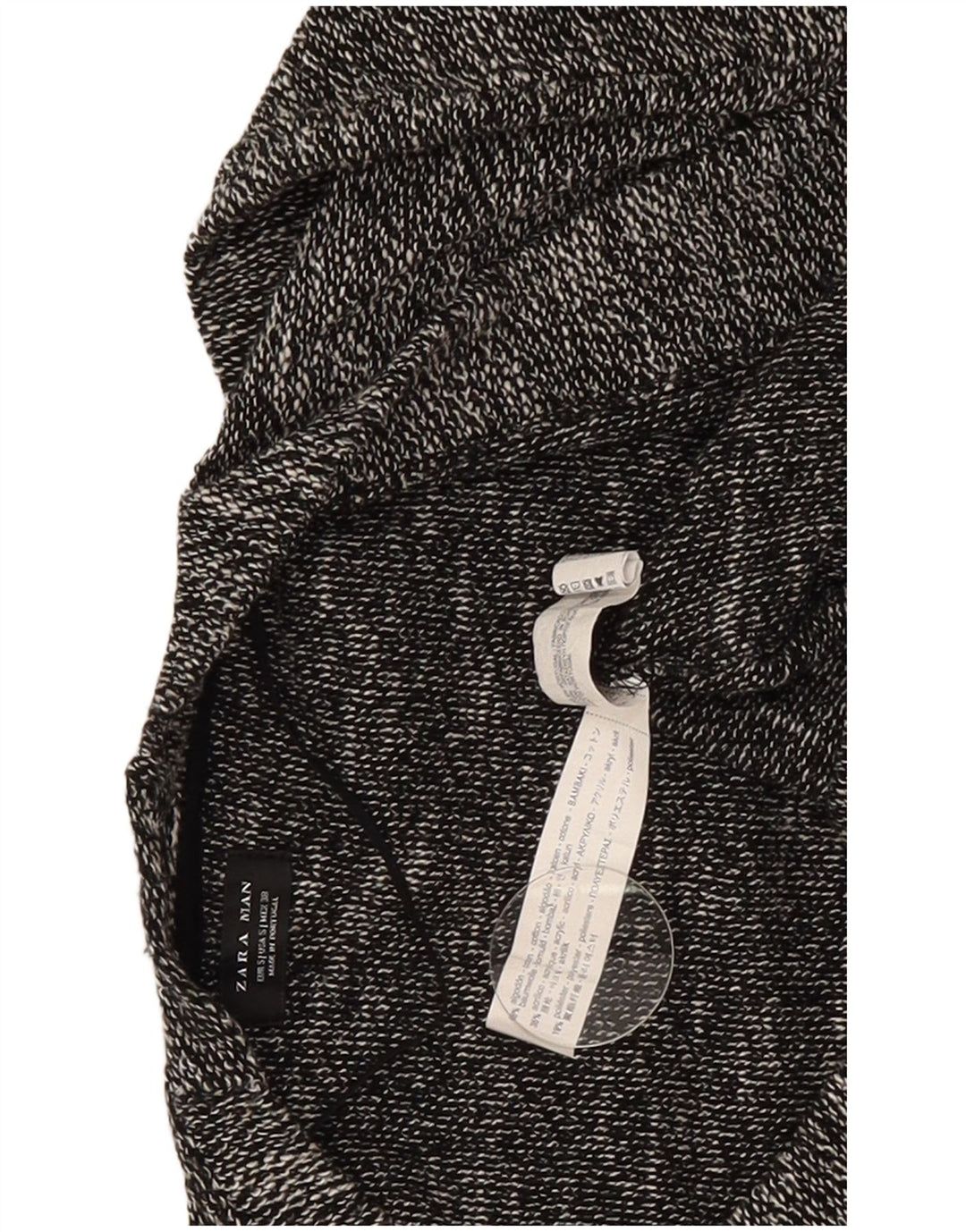 Pulover cardigan deschis pentru bărbați Zara mic, gri, bumbac cu pete