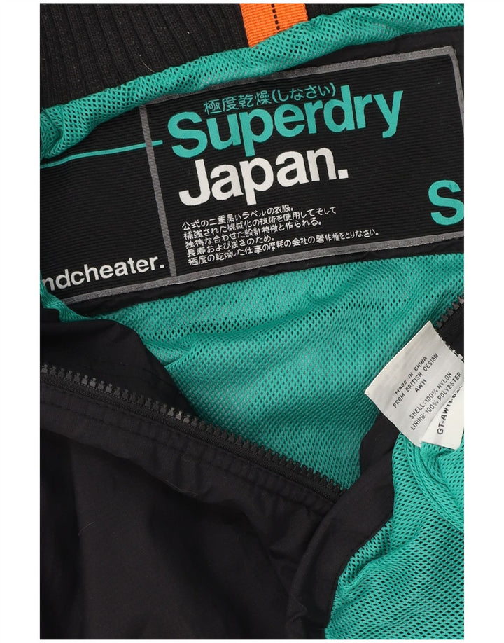 Jachetă Windbreaker cu grafică Superdry pentru femei UK 10 Poliester negru mic