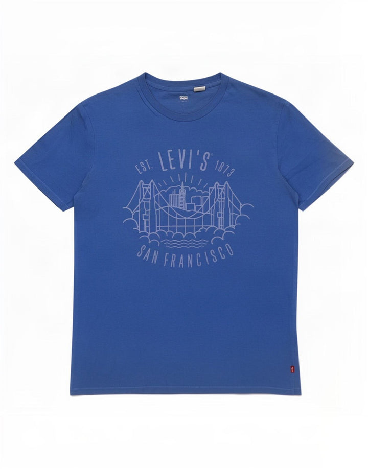 Tricou cu grafic Levi's pentru bărbați Top din bumbac albastru mediu