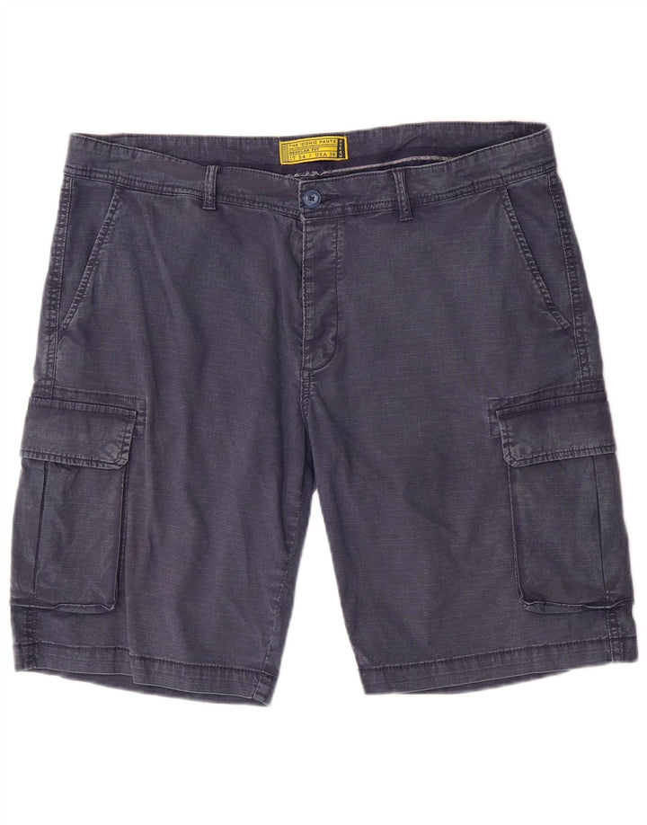 Pantaloni scurti cargo vintage pentru bărbați, cu tăiere obișnuită, W38 XL, bumbac bleumarin