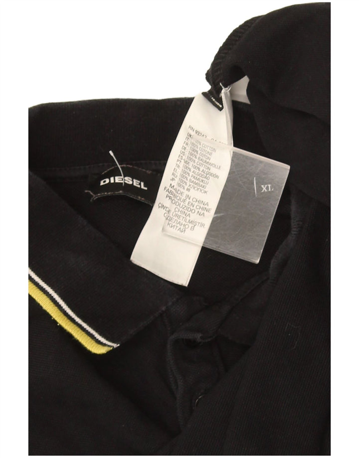 Tricou polo pentru bărbați DIESEL XL bumbac negru