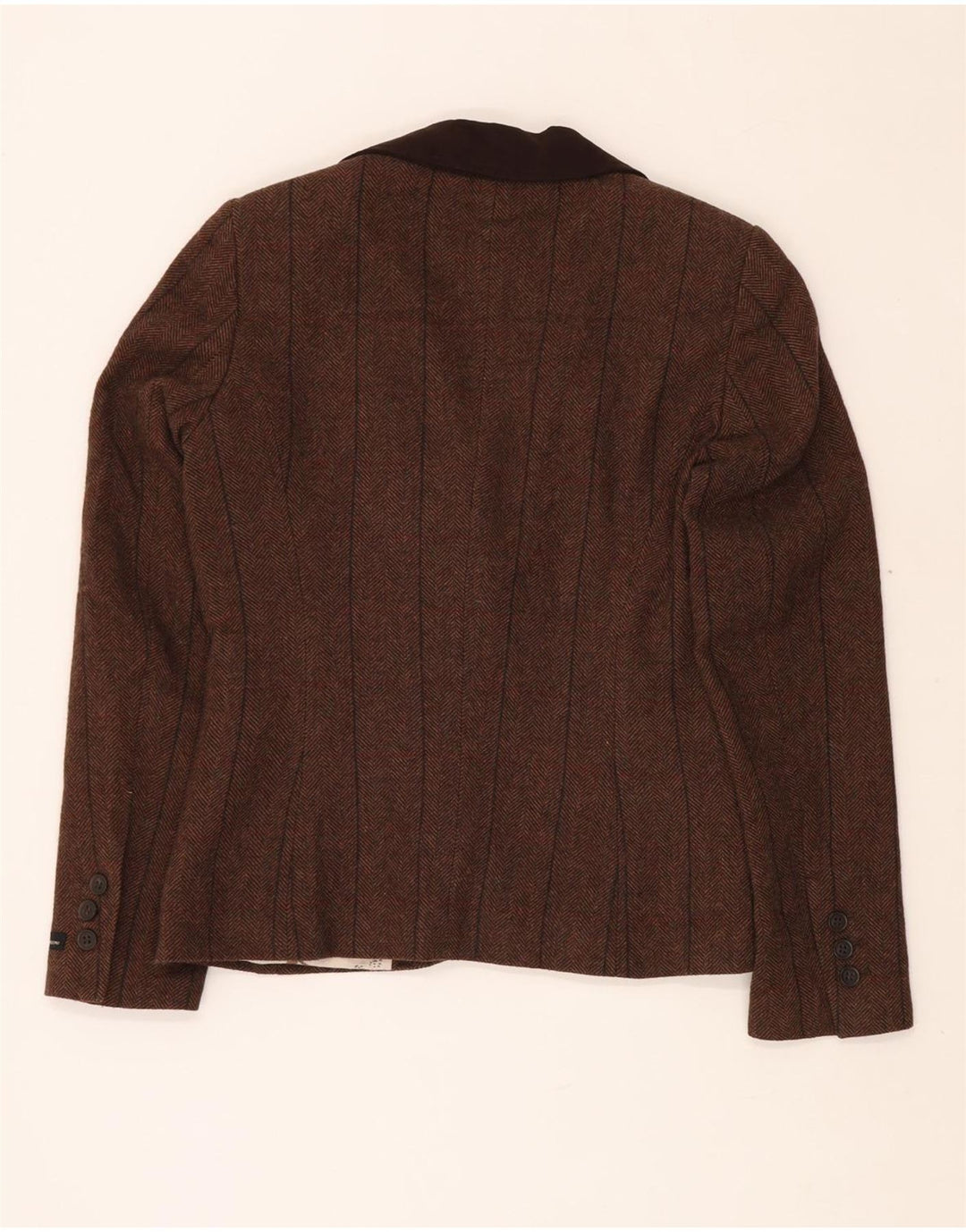 Jachetă pentru femei BARBOUR, cu 1 nasture, UK 10, lână maro mică, cu oase