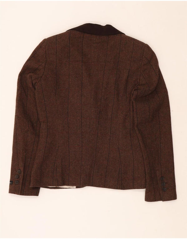 Jachetă pentru femei BARBOUR, cu 1 nasture, UK 10, lână maro mică, cu oase