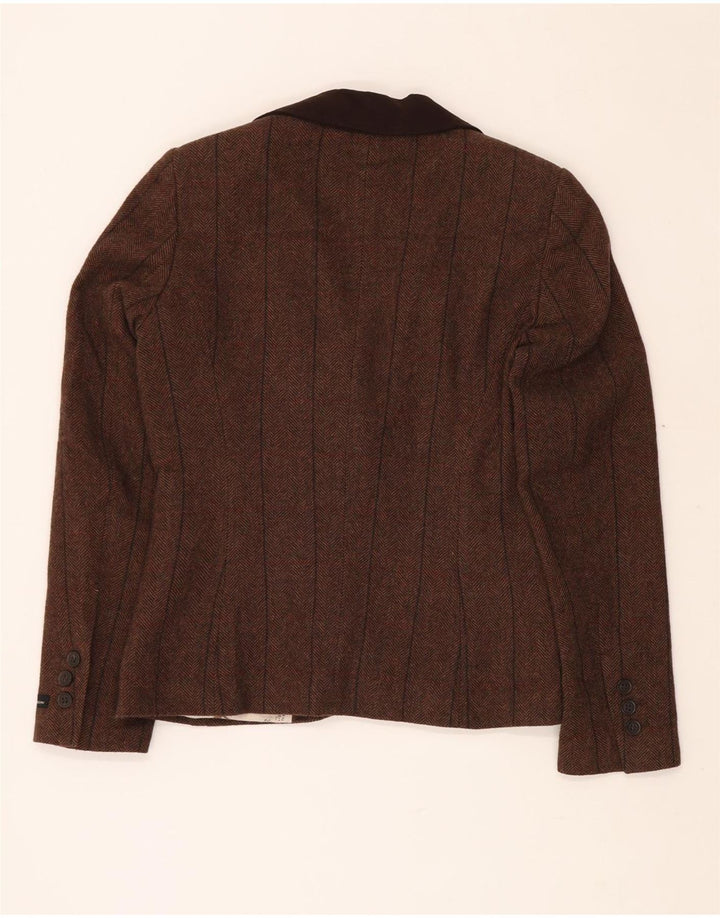 Jachetă pentru femei BARBOUR, cu 1 nasture, UK 10, lână maro mică, cu oase