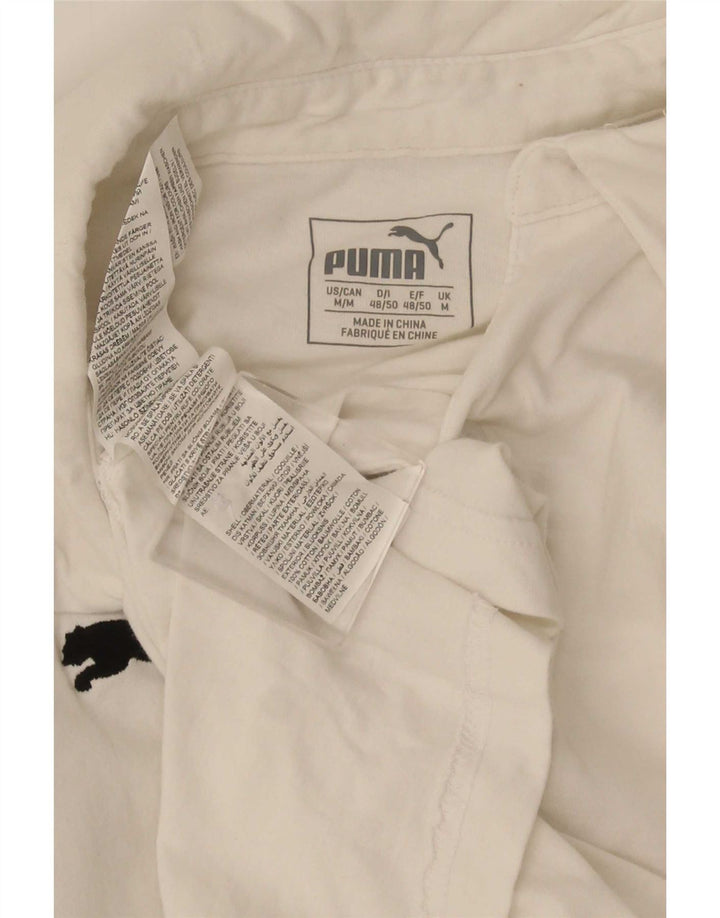 Tricou polo Puma pentru bărbați, bumbac alb mediu