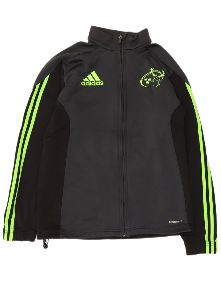 Jachetă de top pentru trening Adidas Munster Rugby pentru femei UK 14 Gri mediu