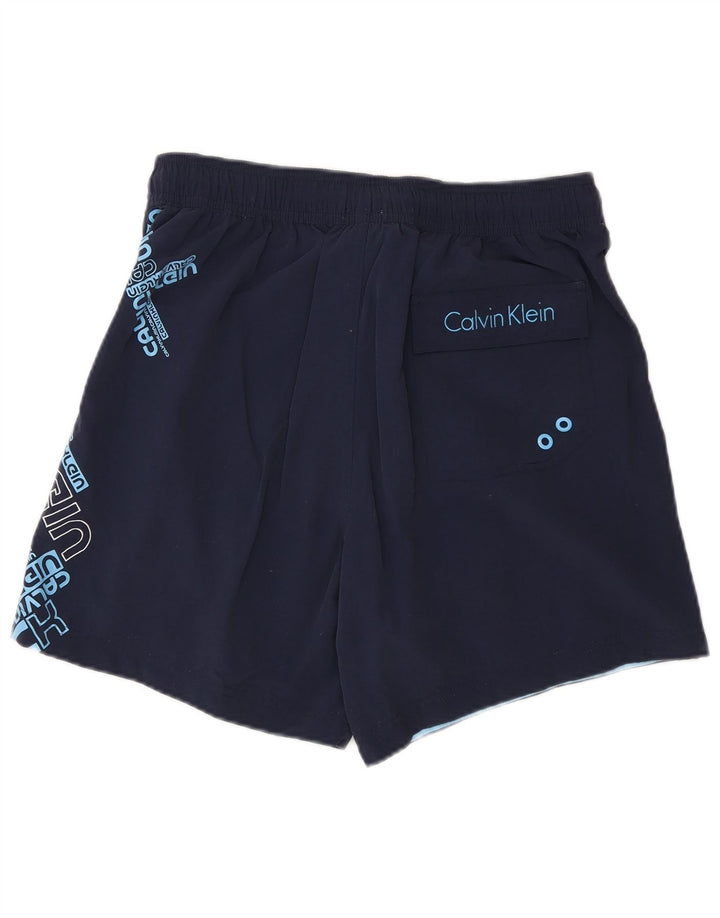 Pantaloni scurți de înot grafic Calvin Klein pentru bărbați, nailon mici, albastru