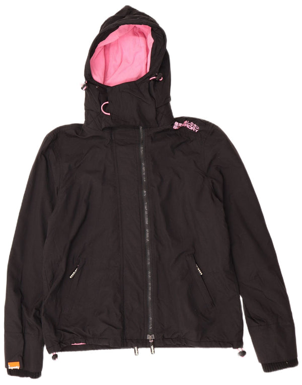Jachetă Windbreaker cu glugă pentru femei The Windcheater Superdry UK 18 XL Negru