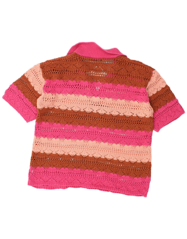 Pulover pentru femei Zara cu mânecă scurtă și gât polo, UK 16, mare, multicolor