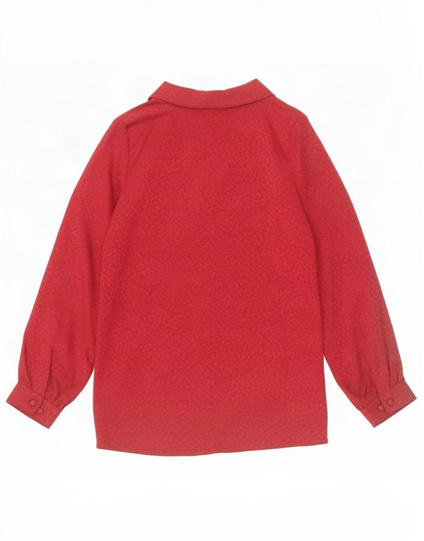 Bluză de cămașă vintage pentru femei UK 14 Medium Red Spotted