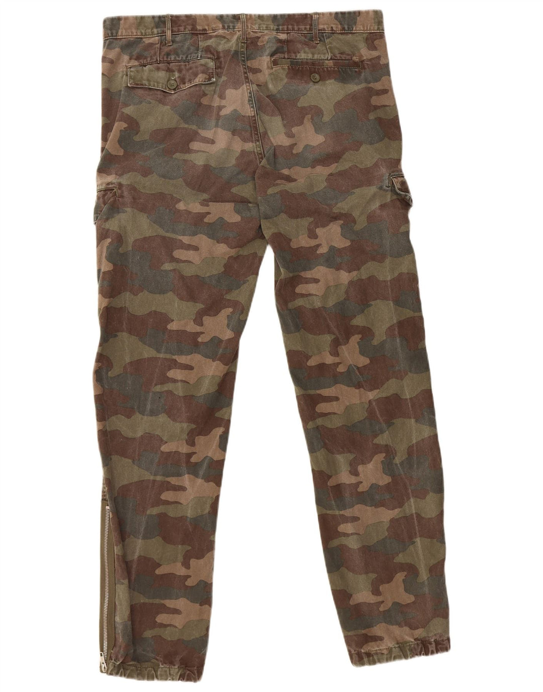 BENETTON Joggeri pentru bărbați Pantaloni cargo IT 50 Large W36 L32 Kaki Camuflaj