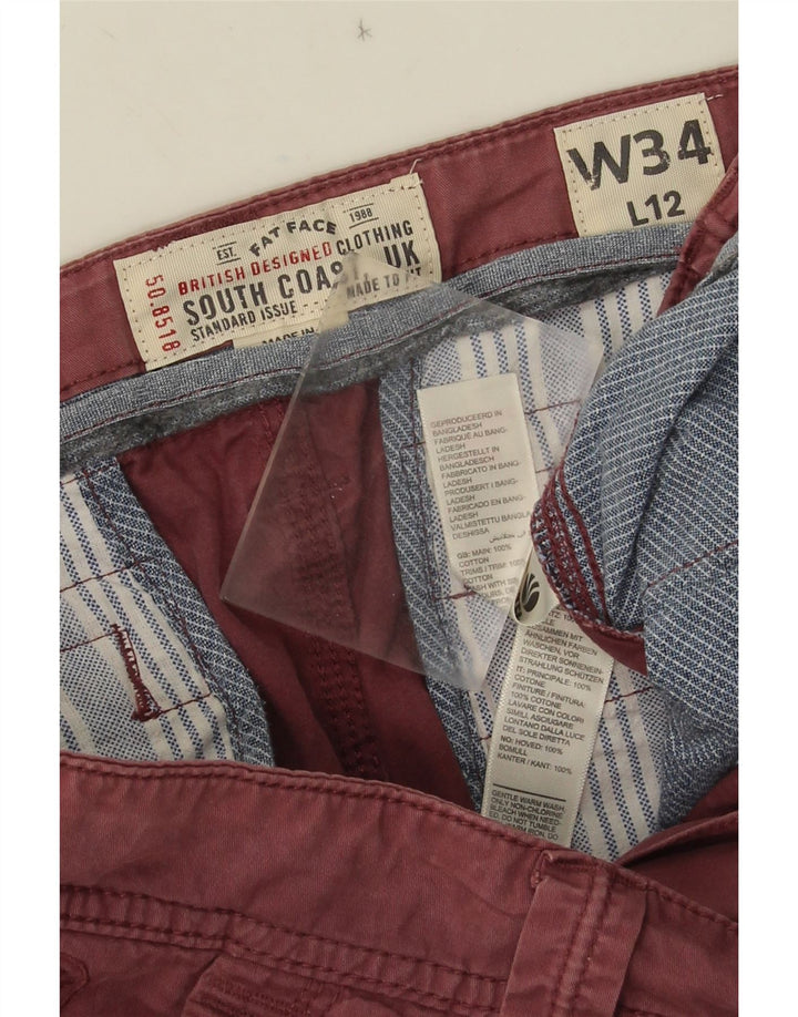 Pantaloni scurți cargo pentru bărbați Fat Face W34, bumbac roșu mare