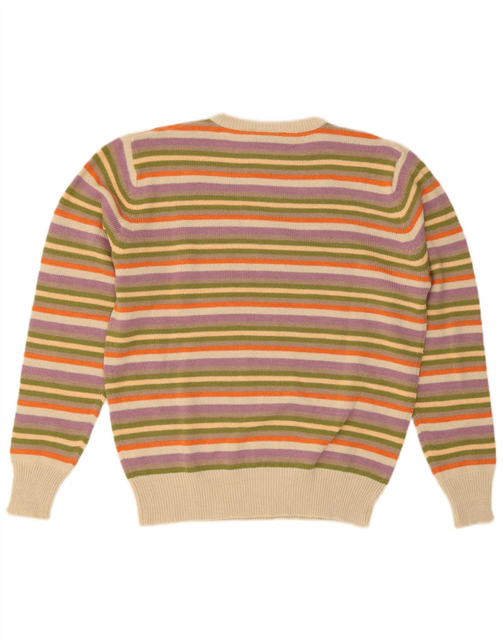 Pulover Vintage pentru bărbați cu gâtul turnat, mare, cu dungi acrilice, multicolore